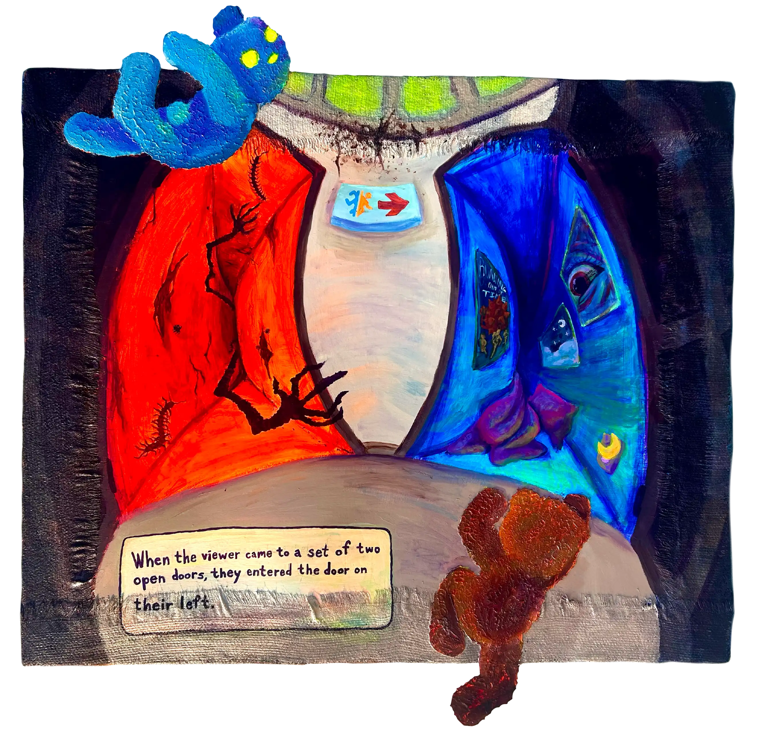 Portal. Acrylic on matboard and fabric.